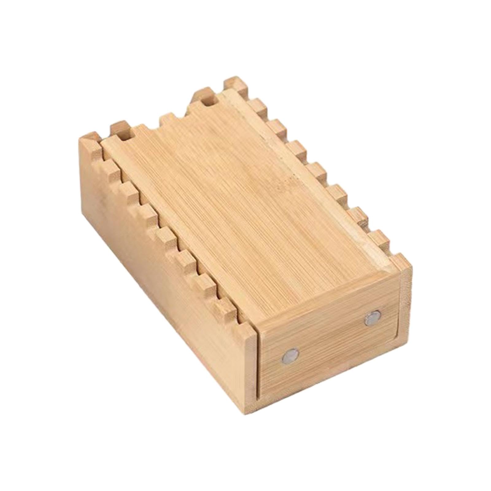 Milageto Würfel Bambus Holz Würfelturm Klappbare Würfeldose Zusammenlegbare Würfeltruhe Handgefertigtes Aufbewahrungsfach Passend für Tischspiele Rollenspielab, gezackt