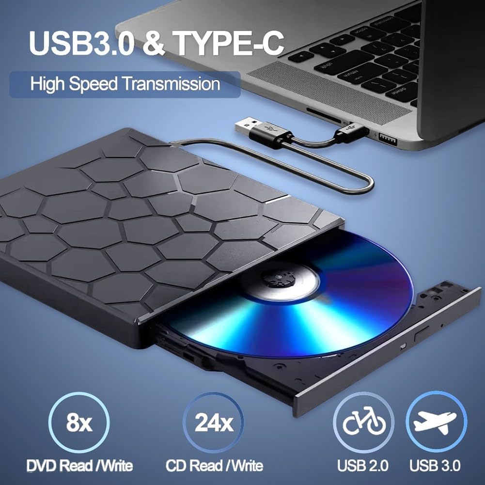 Masterizzatore DVD Esterno USB 3.0 Hub 7-in-1