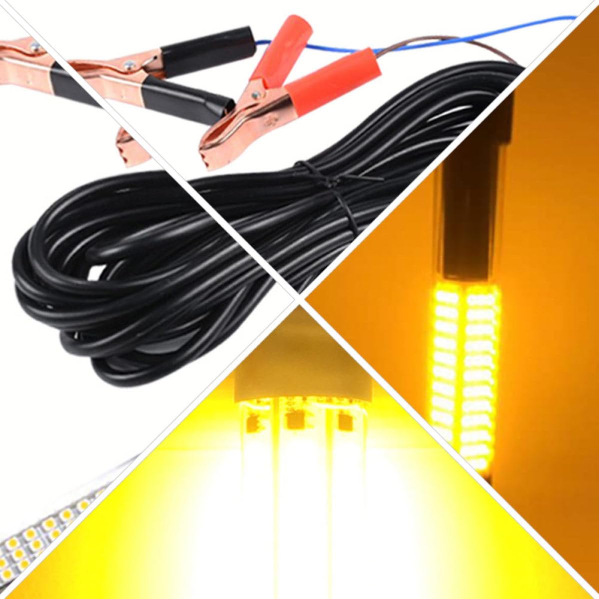 Toyvian Lámpara de Pesca LED 12v 10w para Pesca en Barco y Agua Profunda