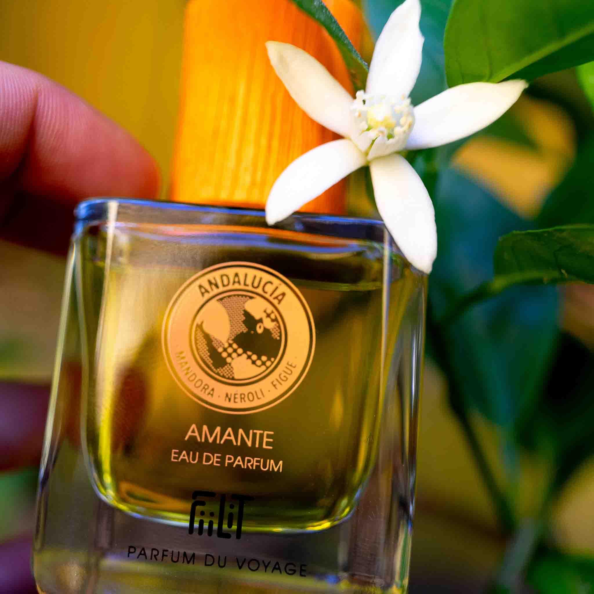 Naturalna woda perfumowana ANDALUCIA 50 ml - FiiLiT perfumy podróżne - mieszane - dla kobiet i mężczyzn - Spray do wielokrotnego napełniania - Fajna Mandora Neroli Figi