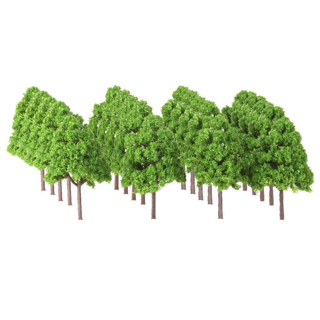 2x25pcs model cypress tress train railroad scenery 1:150 light green | toys & hobbies | model railroads & trains | n scale | parts & accessories | scenery & trees