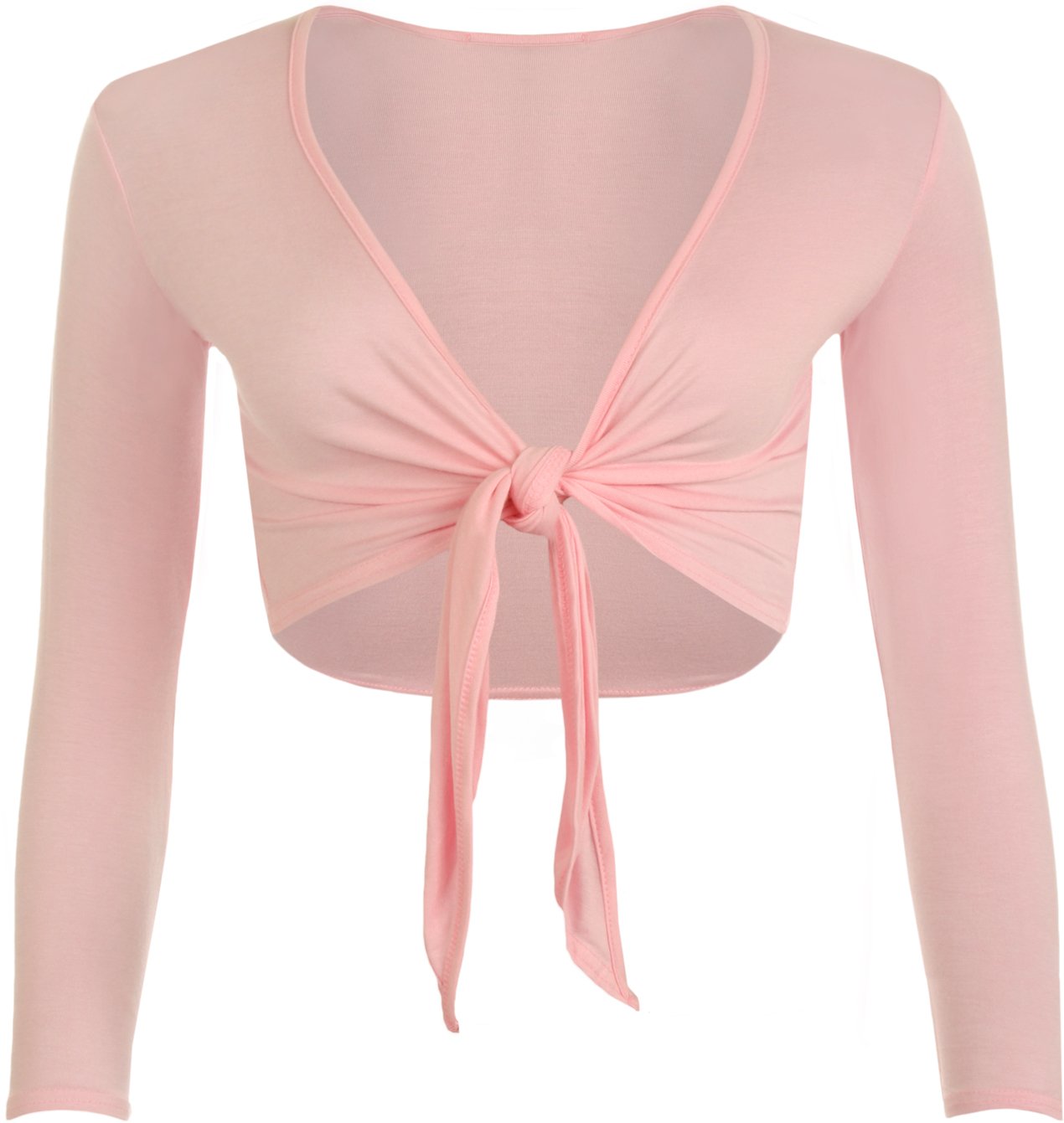 Wearall Women's Pink New Shrug Tie Up Long Sleeve Top 8/10