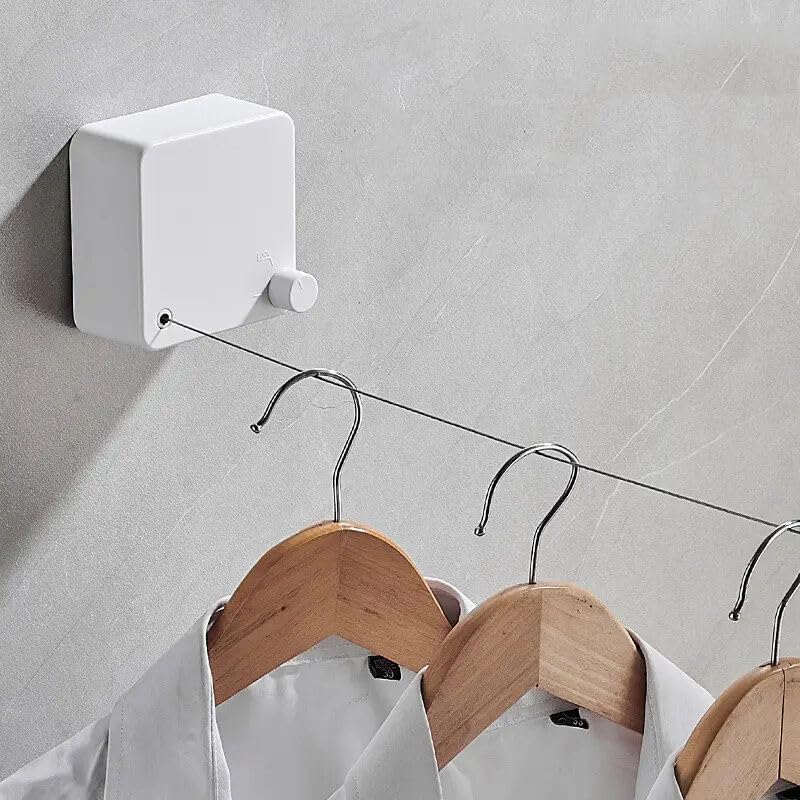 Ladila Retractable Washing Line, Double Line, Extendable Clotheslines, Stainless Steel Rope, Wall Mounted Laundry line, Clothes Drying Rope for Indoor and Outdoor (Clothline D-5) 1