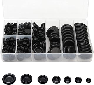 Beenlen 170 Pcs Closed Rubber Grommet Assortment Kit, 7 Sizes Solid Hole Plugs Assortment for Wire Electrical Appliance Plumbing