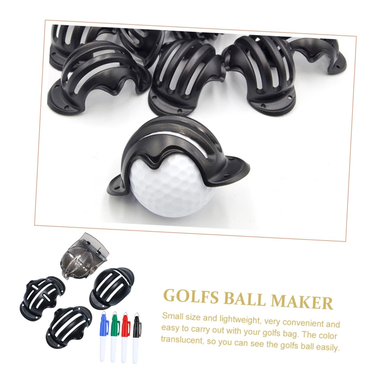 Abaodam Zeilenzeichnung Set Strichzeichnungsmarker Linienmarkierung Markierungsgolf Golfmarker Werkzeug Golf Liner Tool Golfball-Marker Golfzubehör Kit Stift malen Zufällige Farbe