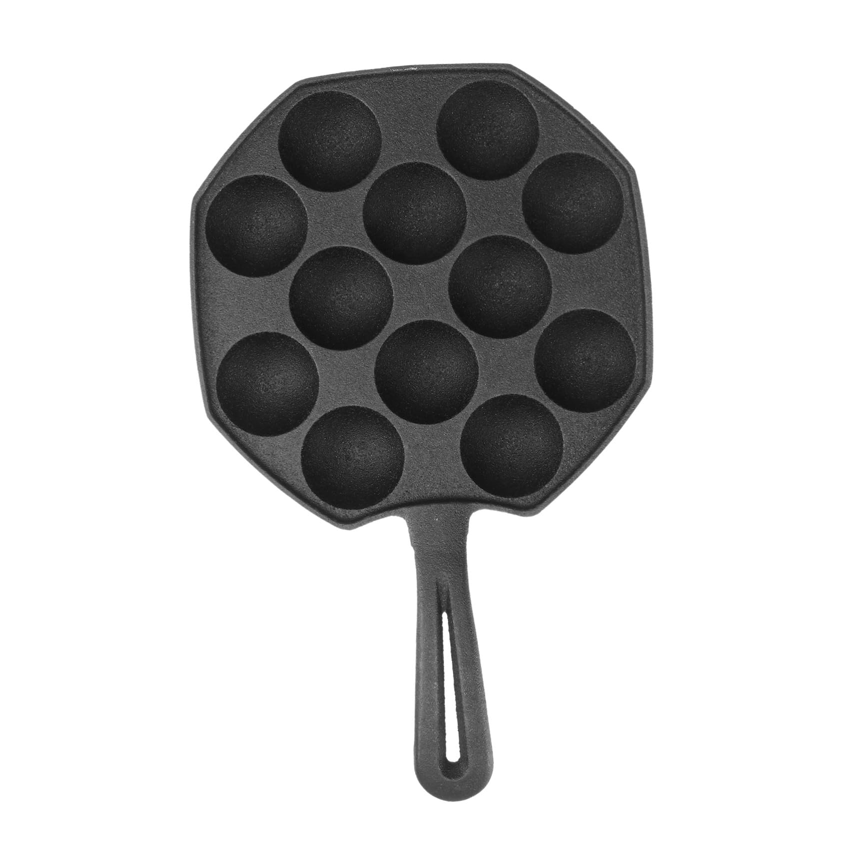 Poêle 12 cavités fonte antiadhésive pour takoyaki et crêpes farcies