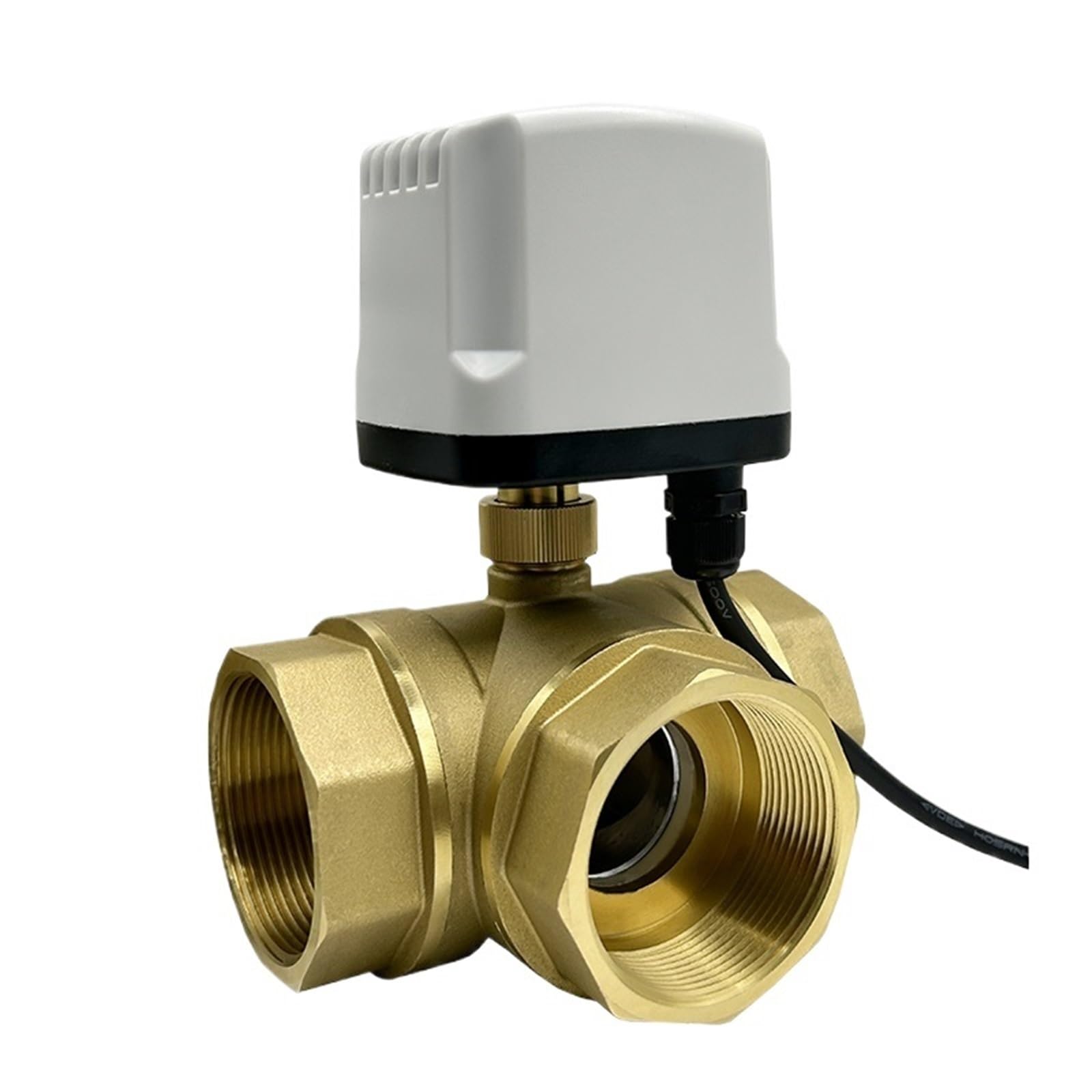 Tjuhgfedcq 2 Dn50 3 Way Ip65 Brass Motorized Ball Valve 20V 12V 4V 3-Wire Control T/L Type 1Pcs(L Type_12vdc)