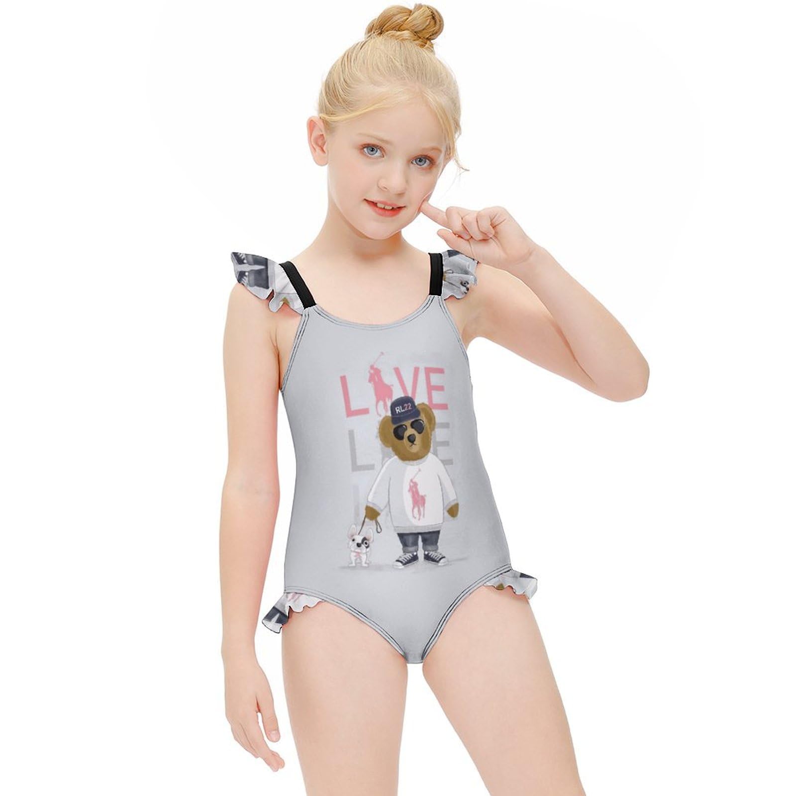 Amazon.co.jp: リトルベアくま ポロベアー キッズ 水着 女の子 スイム
