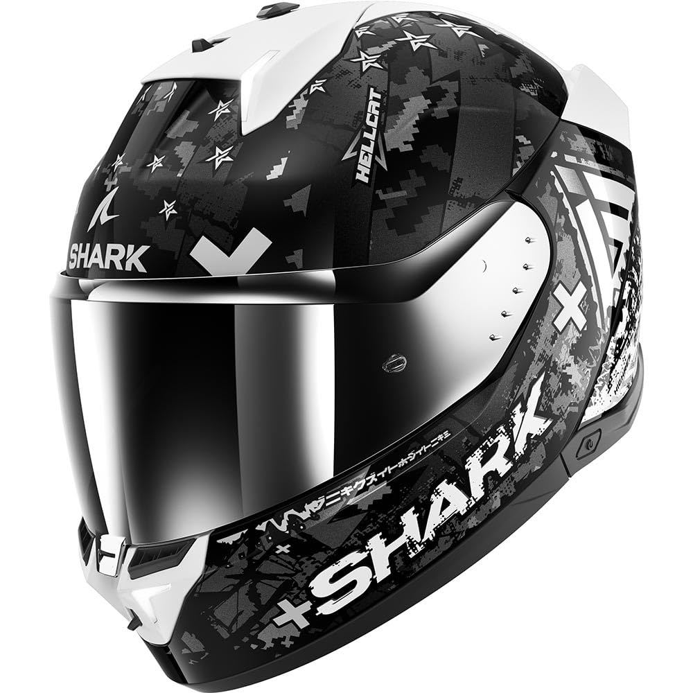 Casco Moto Integrale SHARK Skwal I3 HELLCAT - Con Luci LED E Schermo Fumé Incluso - Omologazione ECE 22.06 - Taglia S (55-56 Cm) - 6