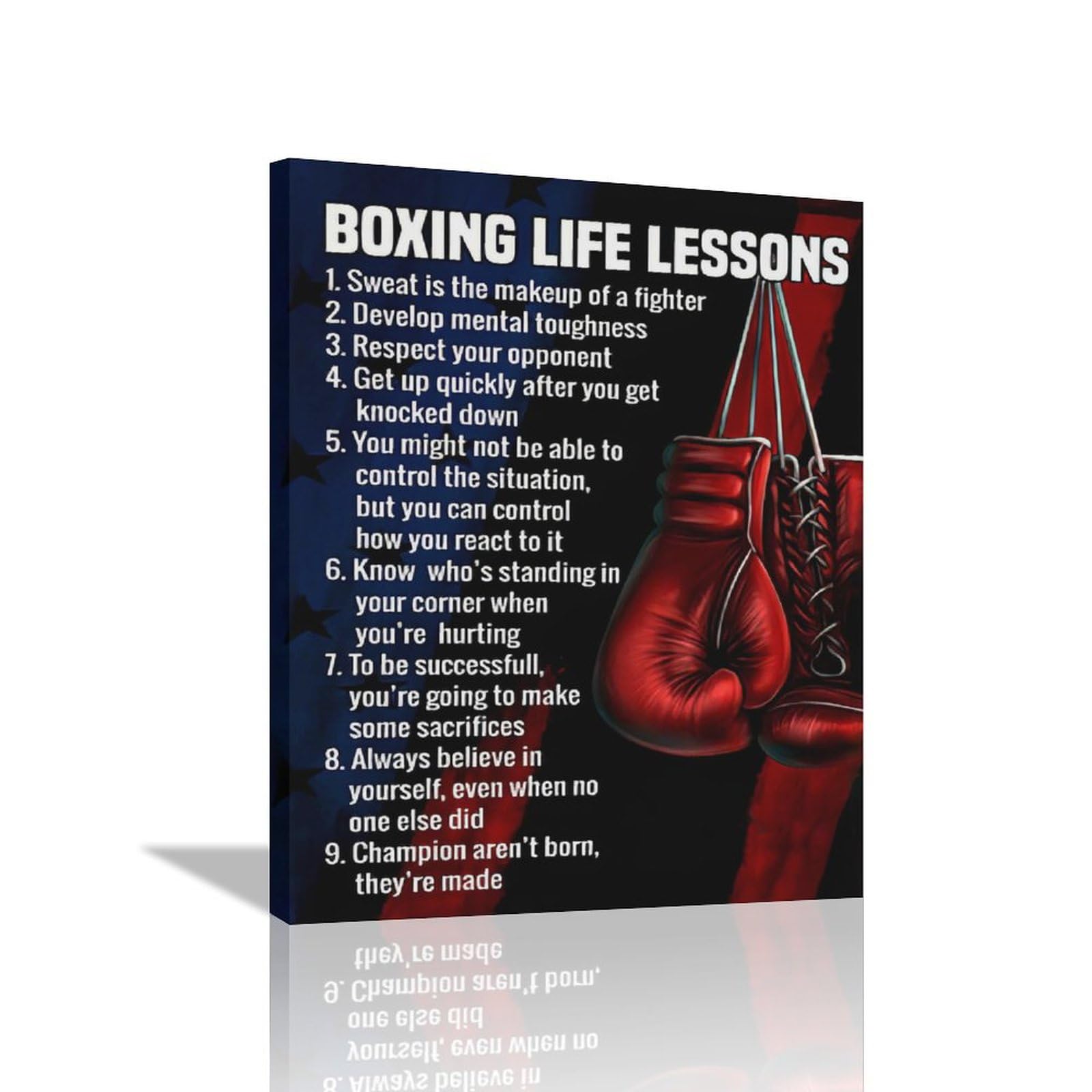 Boxing Wall Art Boxing Pictures Wall Decor Life Lessons Canvas Prints Motivational Sports Decorations Painting Framed Artwork Office Home Decor For Bathroom Bedroom Dining Living Room 12"x16"