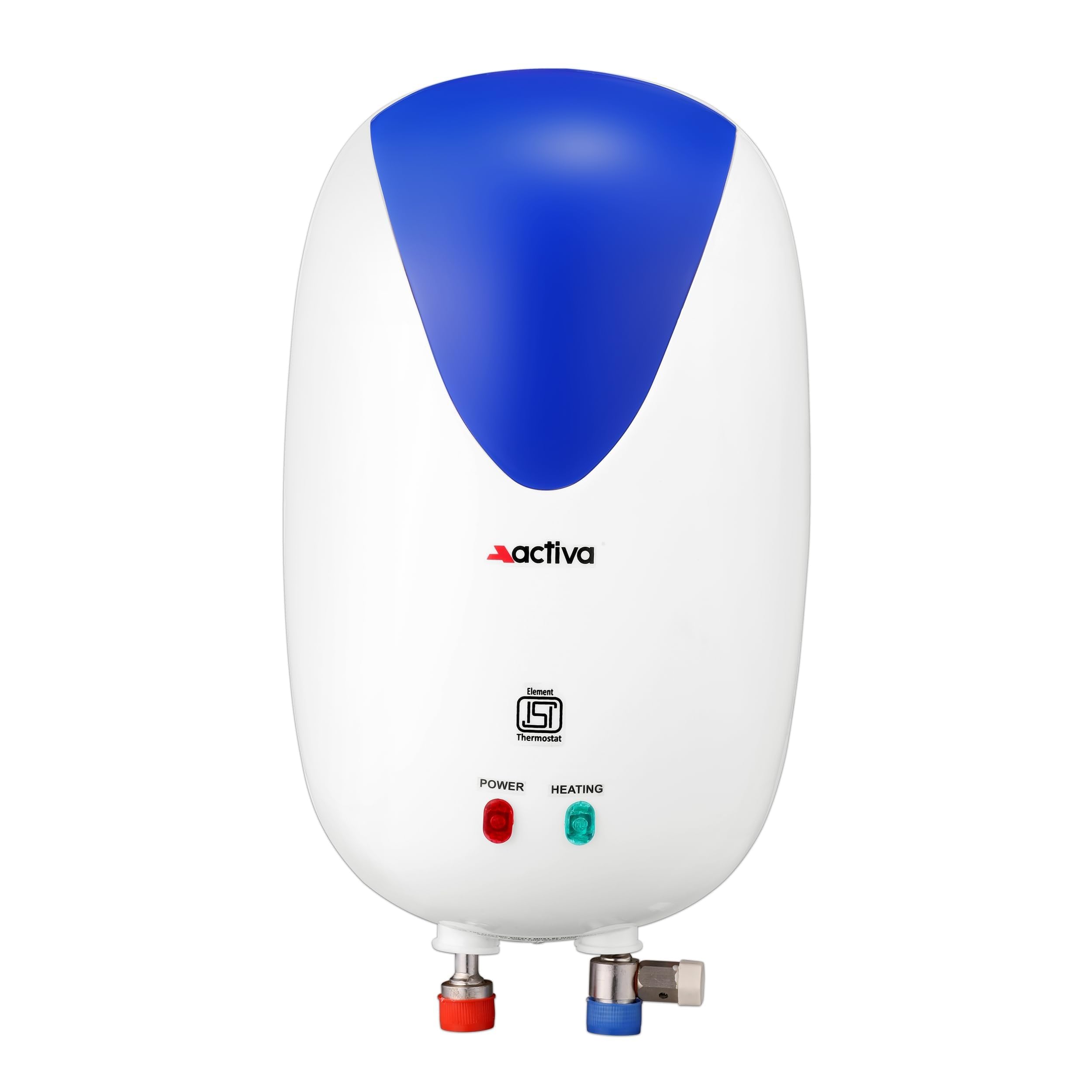 Buy ACTIVA Instant 3 LTR 3 KVA Special Anti Rust Coated 0.7 mm SS Tank  Geyser, Full Abs Body Premium White 5 Years Warranty Online at Low Prices  in India - Amazon.in