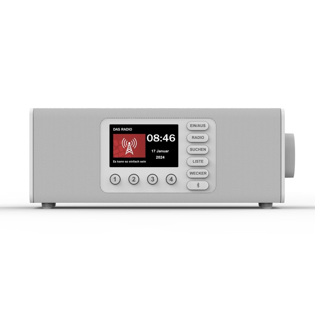 Hama Digitalradio mit Wecker (DAB Radio mit großem Display, Küchenradio, DAB+, Seniorenradio mit einfacher Bedienung, Bluetooth, FM, Radiowecker, Stereo-Radio, kleines Radio mit gutem Empfang) weiß
