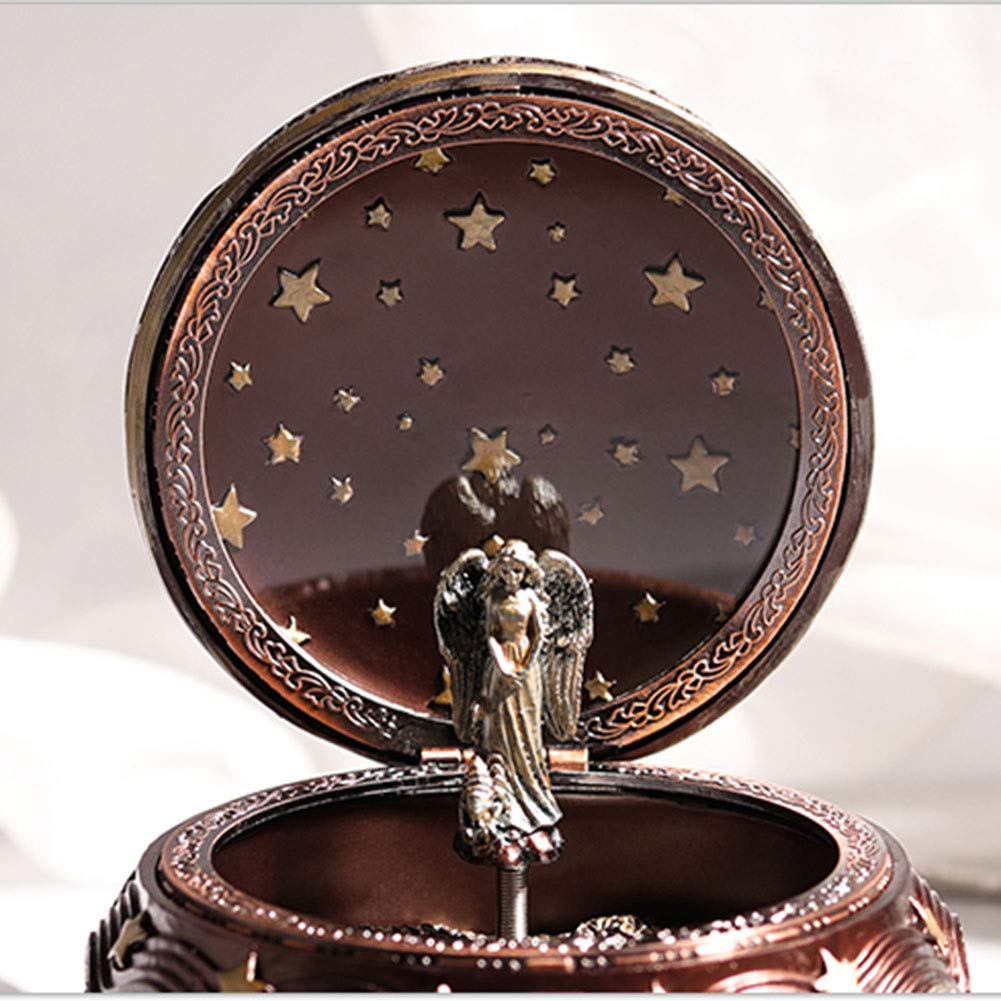 Caja De Música Clásica De Doce Constelaciones Giratorias, Talla En Relieve, Artesanías En Resina, Regalo De Cumpleaños