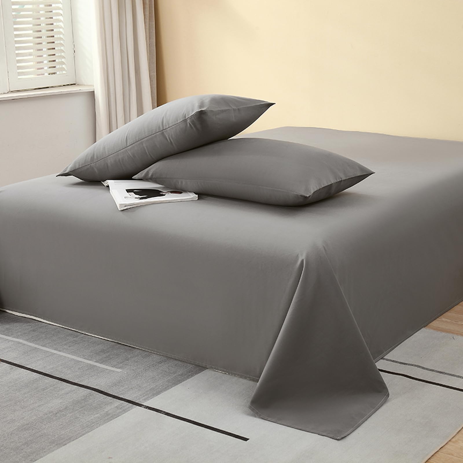 Bettlaken ohne Gummizug,200x230cm,Hellviolett,Baumwolle, auch für Abdeckungen/Tischdecken/Sommerlaken zum zudecken
