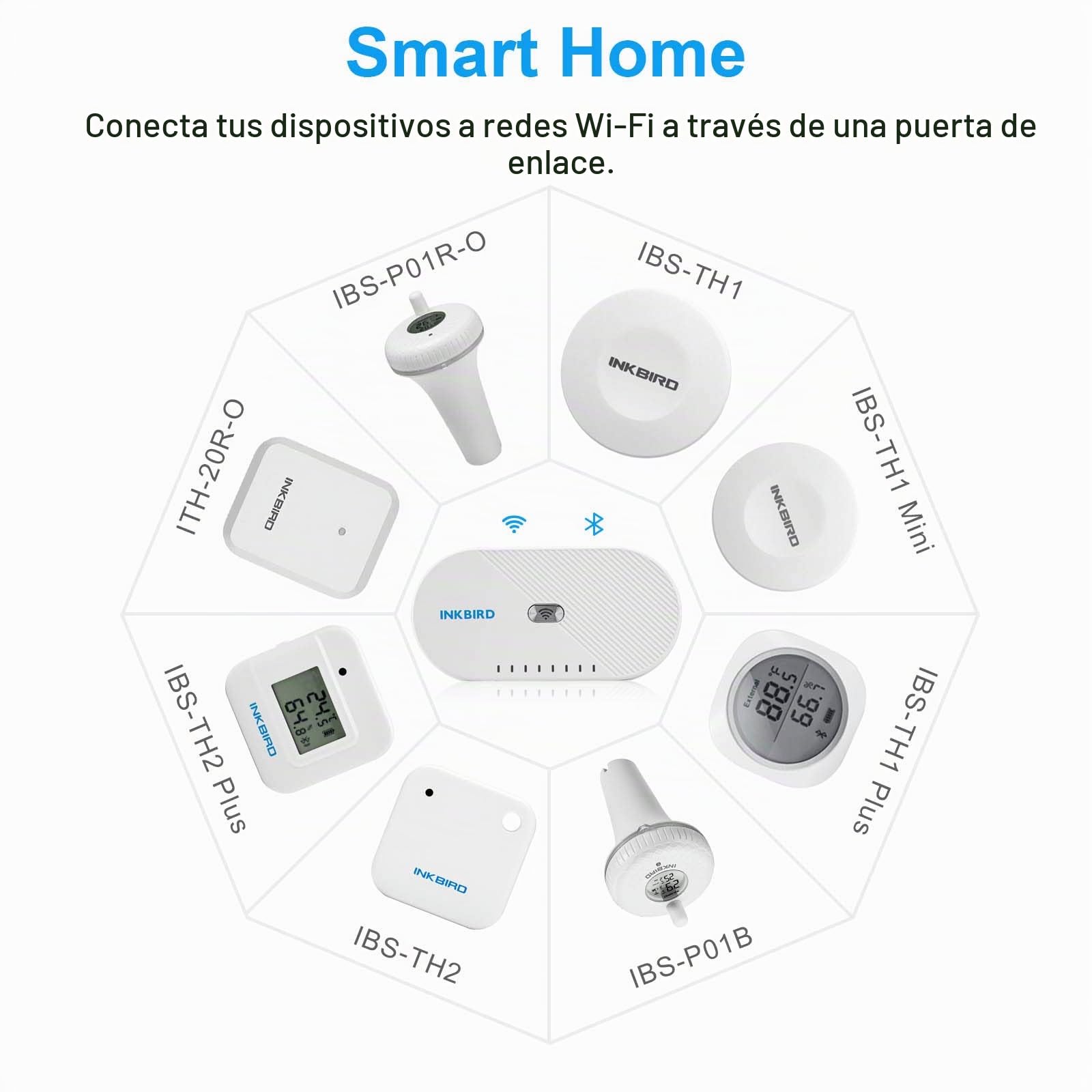 Inkbird Wi-Fi Gateway Multifunctional Termostato Termómetro Higrómetro Control Inalámbrico Expansor Enrutador-Utilizado con Inkbird Sensores y Productos