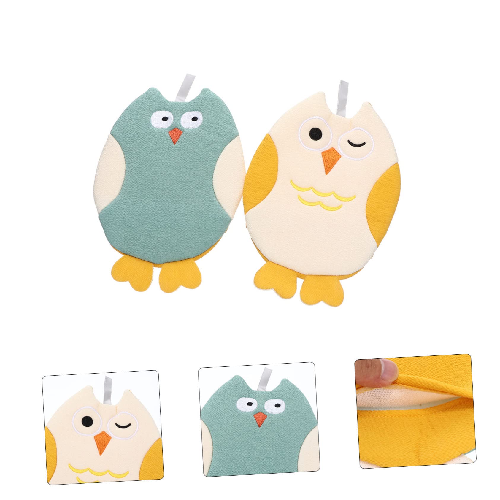 Angoily 8 Piezas Toallita De Ducha Guantes De Limpieza Esponja De Lufa Guante De Ducha Guante De Fregar Esponja De Baño Toallas De Baño Dibujos Animados Algodón Bebé Toalla De Baño