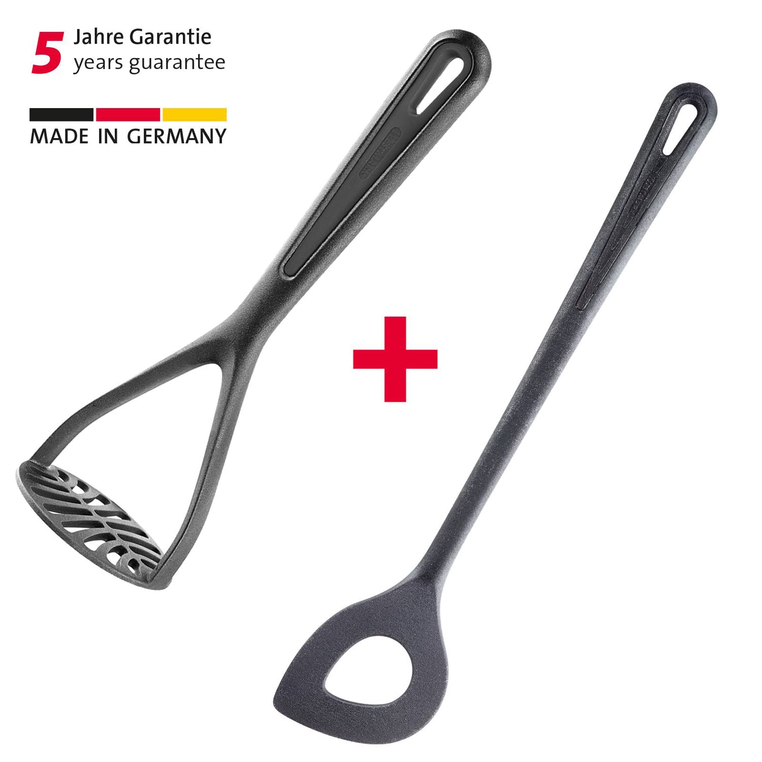 Westmark Pasapurés + Cuchara puntiaguda con orificio, Plástico, Gentle, Negro, 286322E6