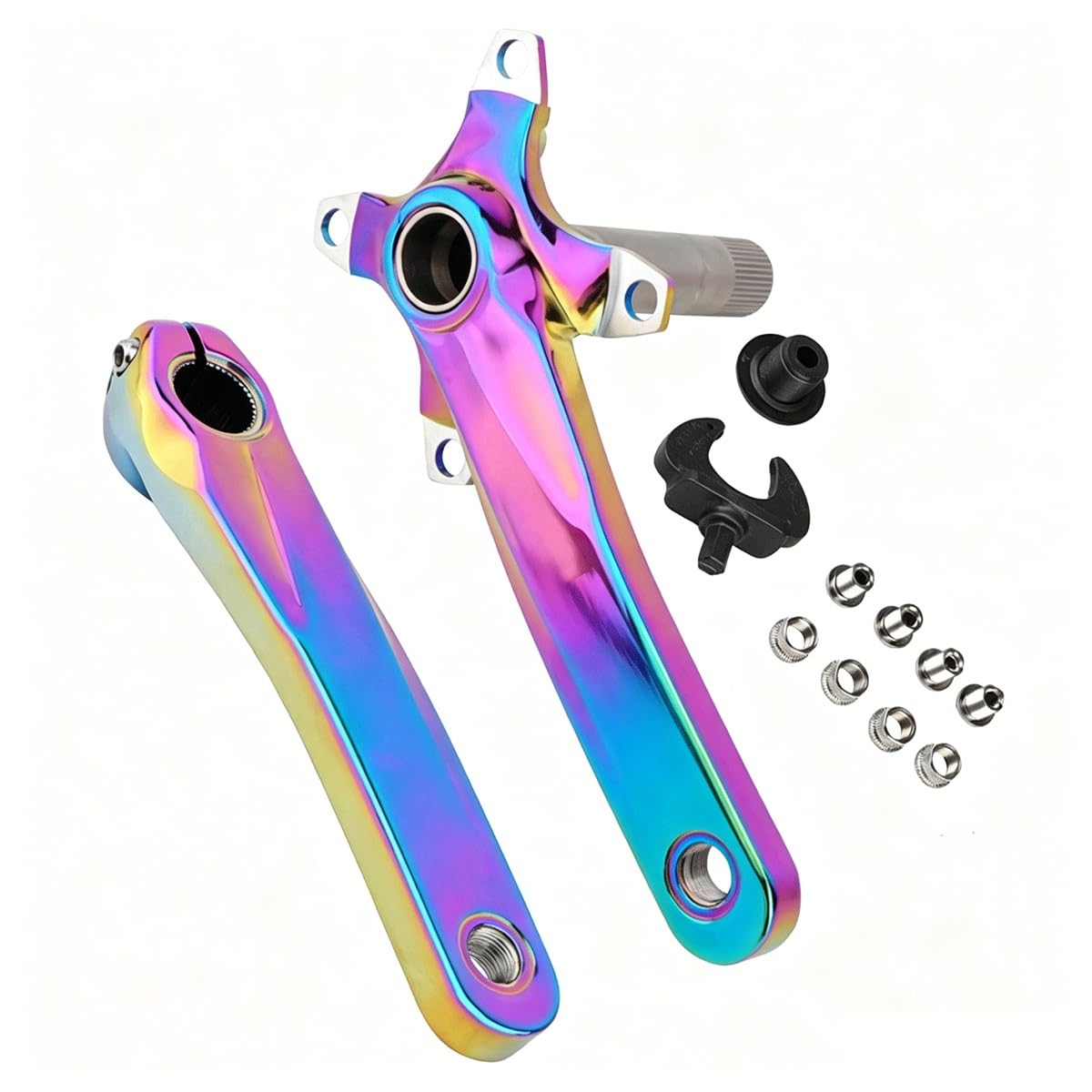 KANGXYSQ 170mm Bike Crank Arm Hollow Integrated Left Right Crank Arm Set Crank For Mountain Road Bike(Colorful)