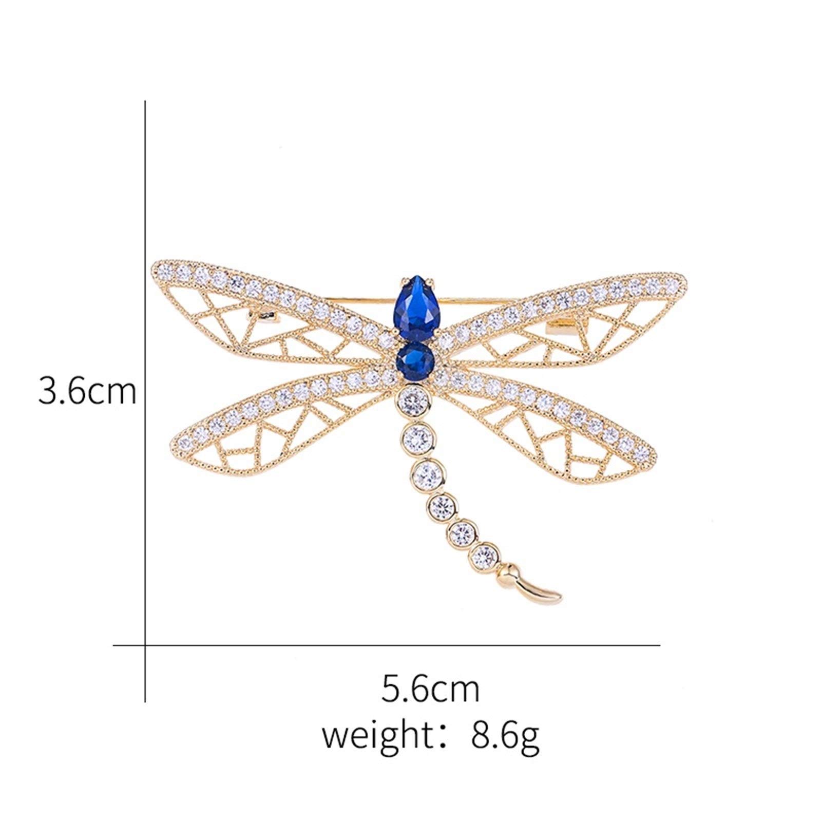 WXKAGF Brosche mit Zirkonia-Kristallen, Libellen-Brosche für Damen