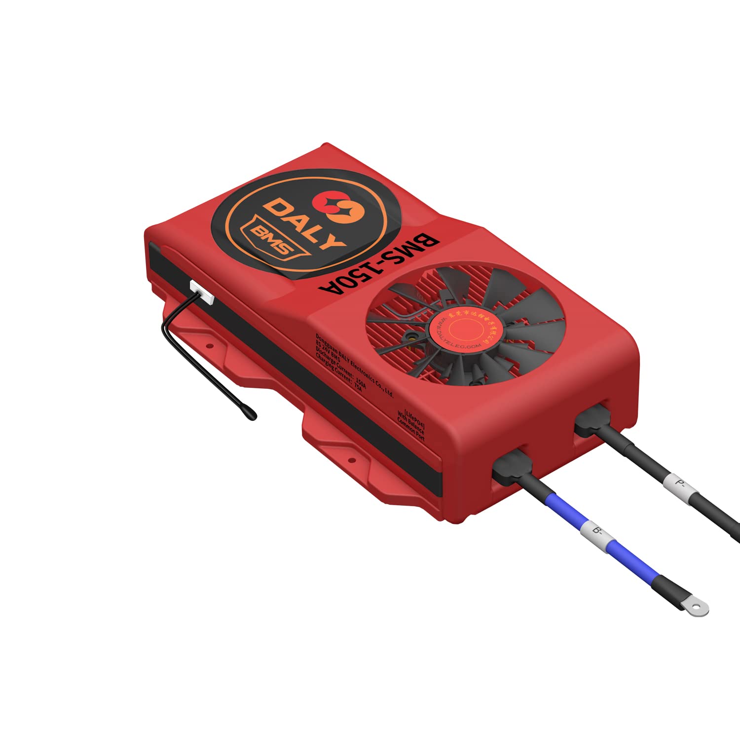 LiFePo4 8S 24V 150A DALY BMS con ventola di raffreddamento, porta comune, cavo di bilanciamento, sensore di temperatura per protezione da carica e scarica del pacco batteria al litio da 3.2V nominale
