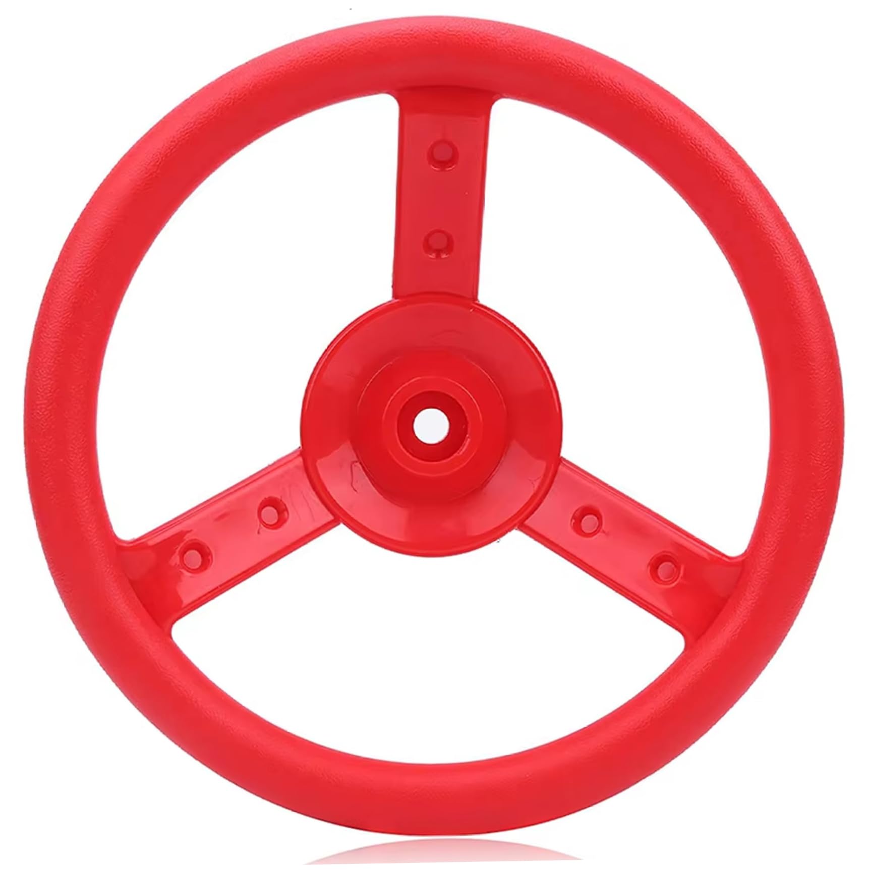 Steering Wheel Toy, 10" Dia. Red Realistic Playground Kids Steering Wheel 360° Rotatable PE Plastic for Playground Swing Pirate Ship, Toys