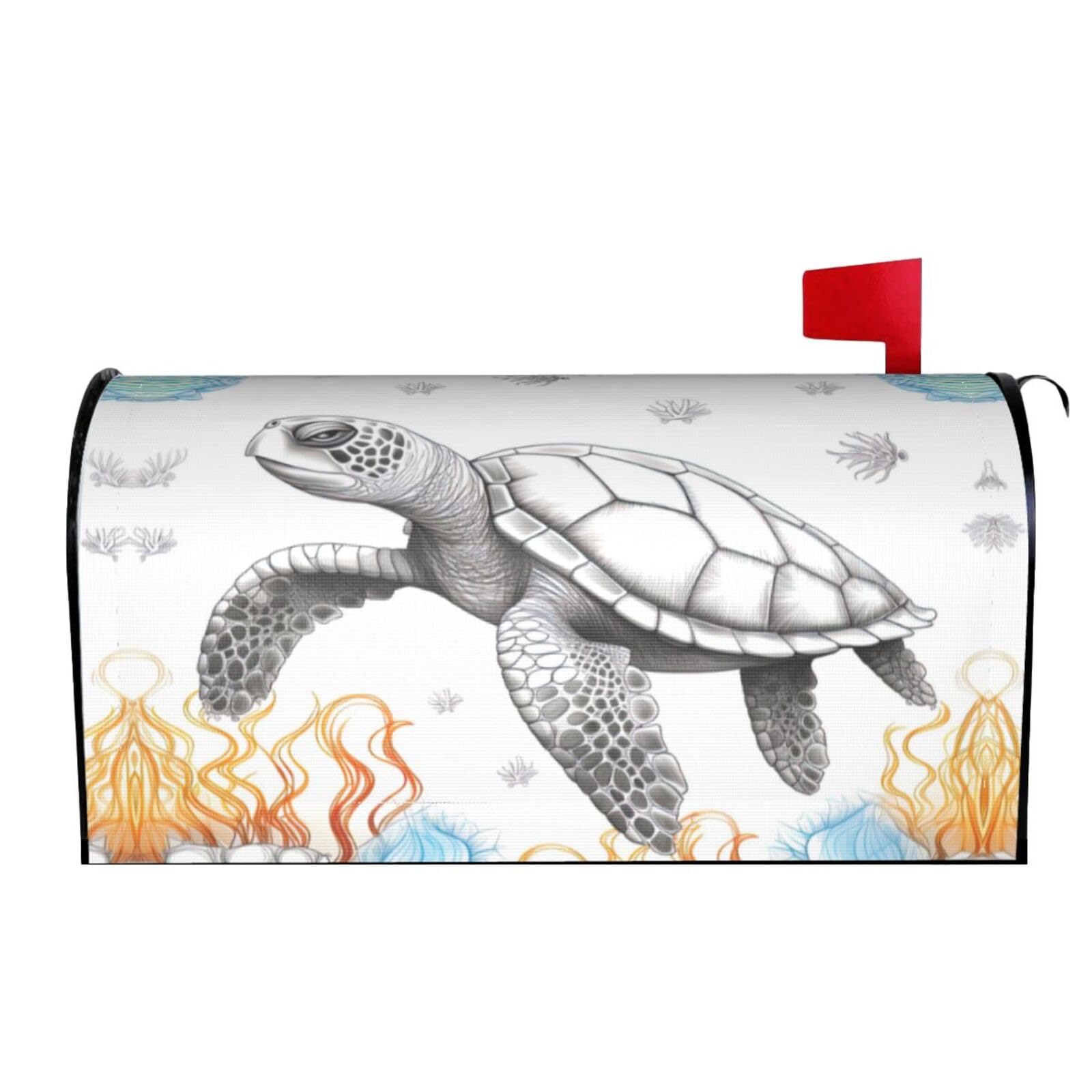Ocean Sea Animal Turtle 01 Mailbox Covers Magnetic Wraps Post Letter Box Cover Garden Home Decor