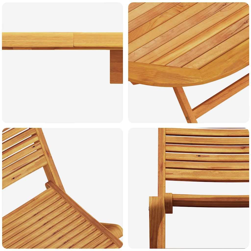 vidaXL Set da Pranzo per Giardino 5 pcs Marrone, Set da pranzo all'aperto, tavolo in acacia rustica, arredo giardino e terrazza, posti resistenti alle intemperie