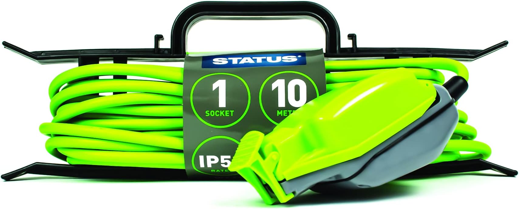 STATUS 1 Socket Extension Lead 10m Green Waterproof Extension Cable