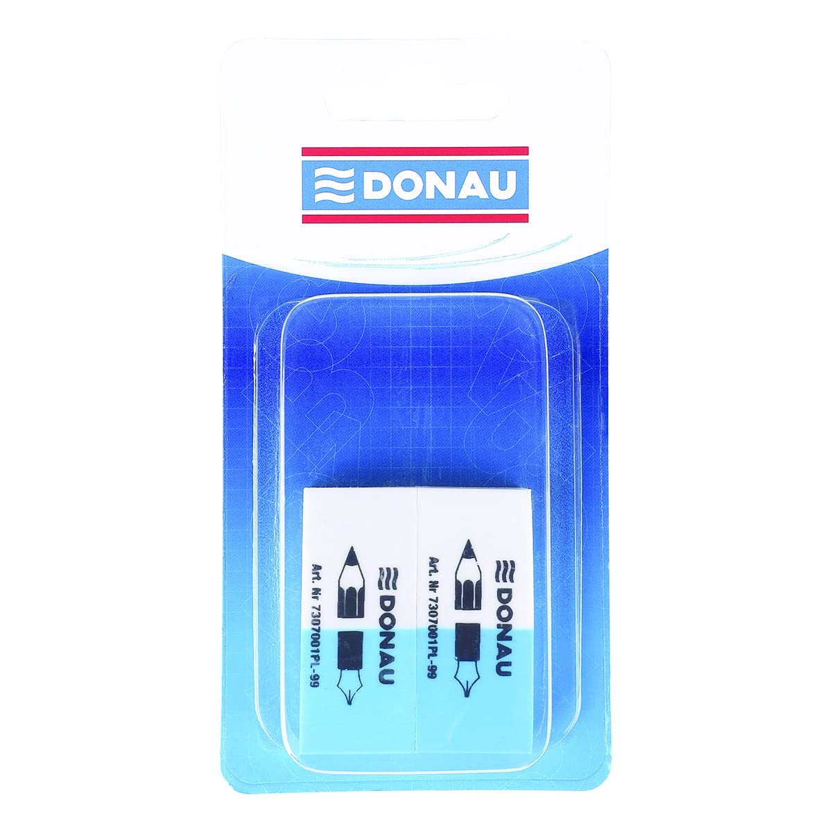 Gomma DONAU 7307001pl-99 Bicolore Blu/Bianca – Per Matita E Penna A Sfera, 41x18x11 Mm