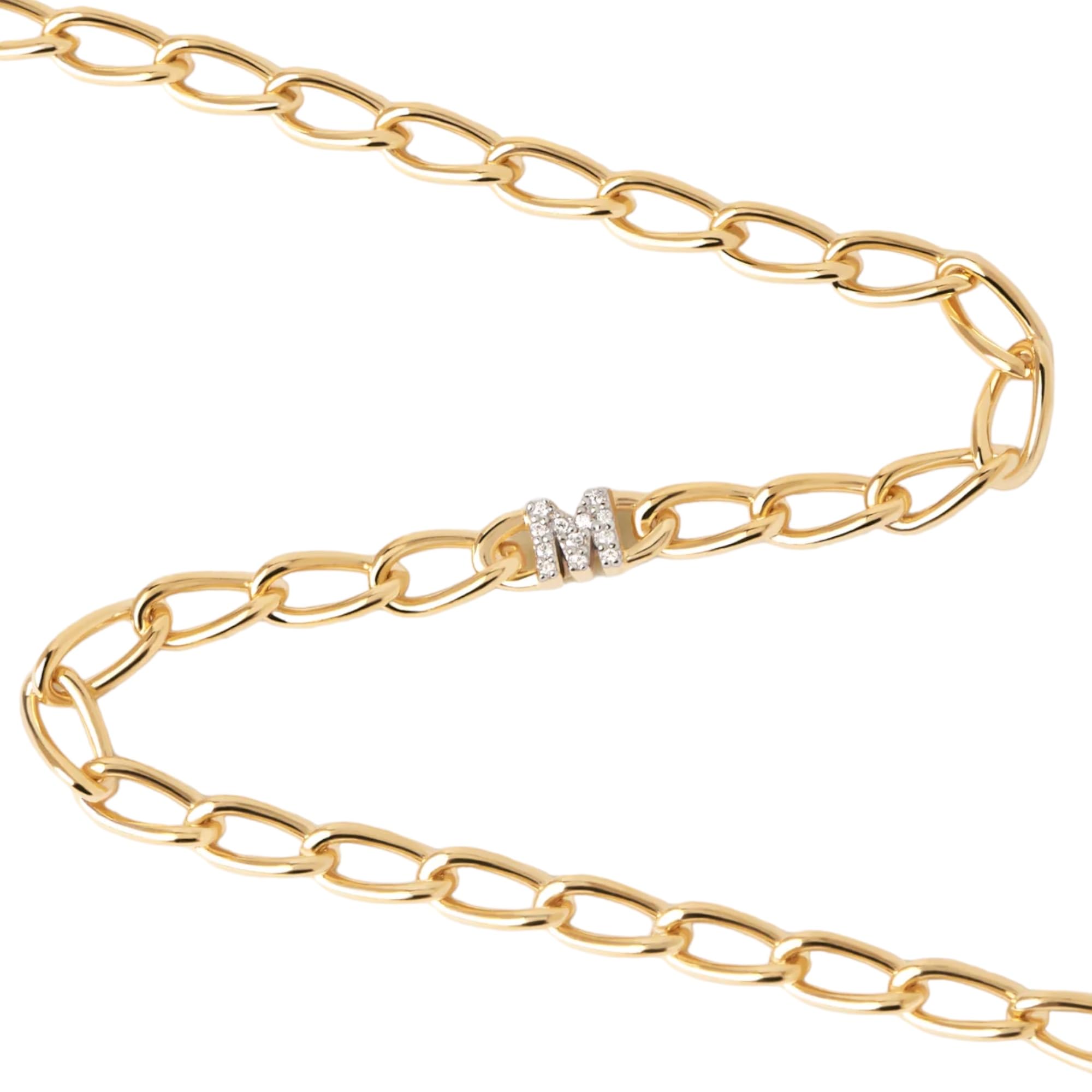 P D PAOLA Letter Bracelet Bracciale a maglie lettera oro (19, M)