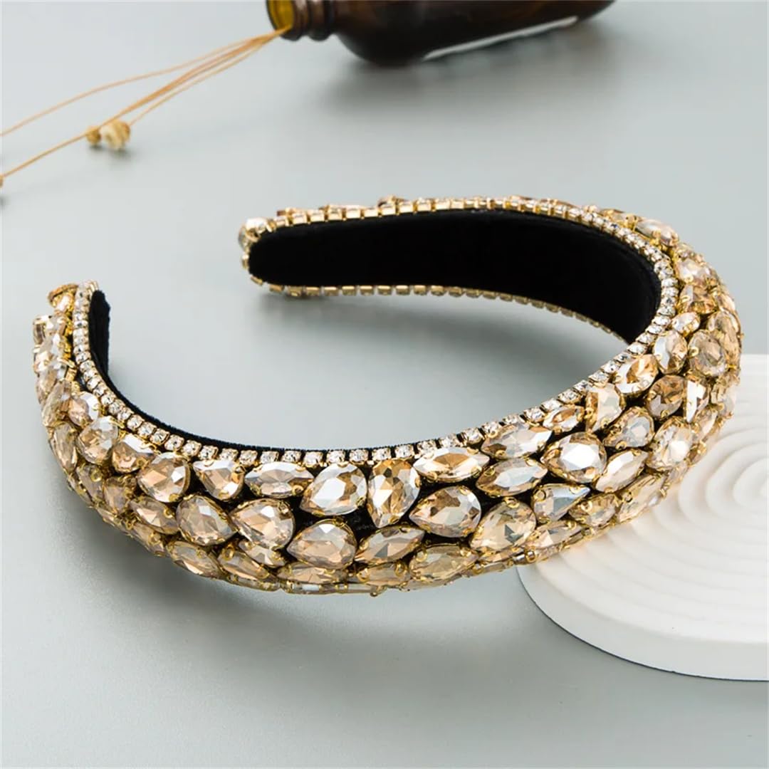 Lussuoso cerchietto da donna in spugna con diamanti scintillanti, accessori per capelli barocchi