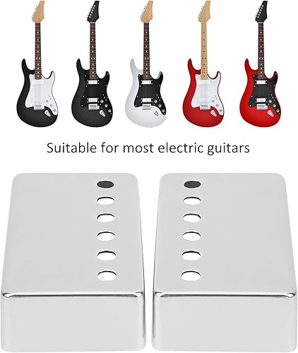 Miniatura 3 de Keenso 2 piezas de carcasa de pastilla de guitarra eléctrica, cubierta de pastilla de guitarra LP Humbucker de 1.969 in y 2.047 in, accesorios de