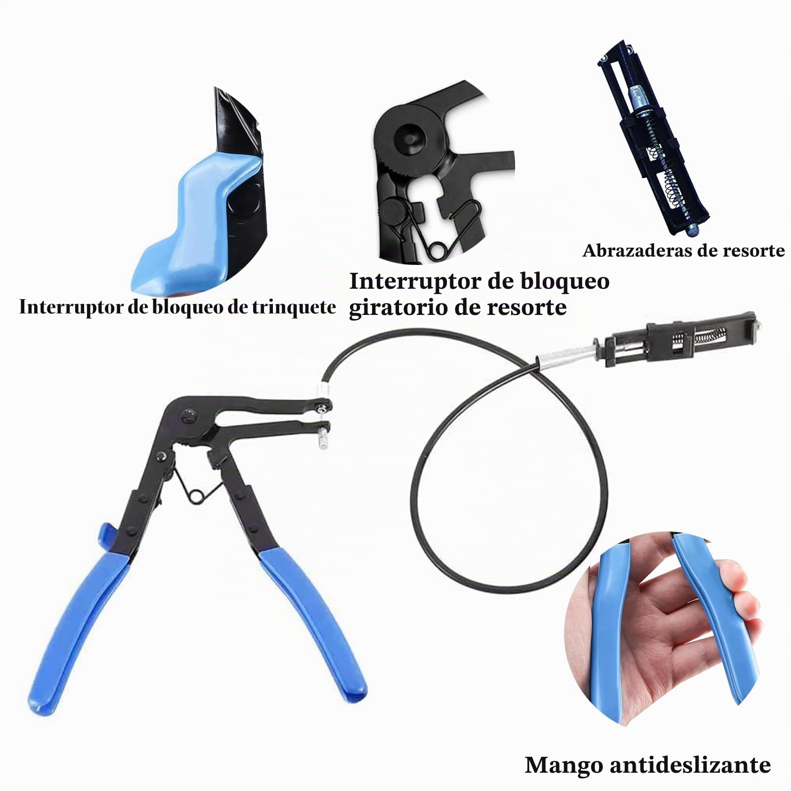 Juego de 9 pinzas para abrazaderas de manguera y 6 pinzas para manguera de coche, abrazadera de abrazadera de abrazadera de manguera de coche, abrazadera de collar, abrazadera (azul)