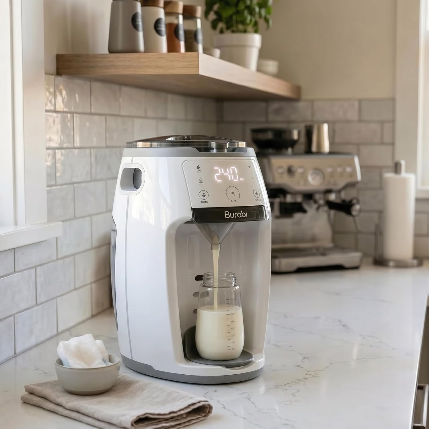 Preparador de Biberones Automático y Dosificador de Fórmula, Máquina para hacer Biberones, Mezcla Perfecta, Control de Temperatura, Control de líquido, Dispensador inteligente, Dosificadora