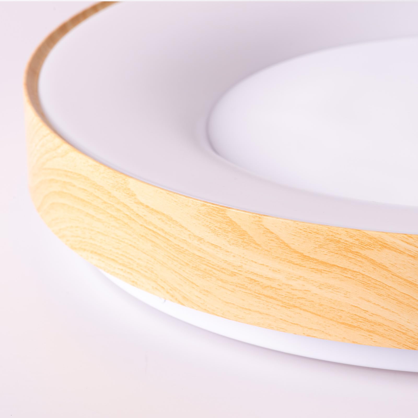 Alpinaluz Plafoniera LED da soffitto 40 W Ø50 cm - Design rotondo minimalista con effetto legno e anello interno bianco - Luce CCT 3000 K-4000 K-6000 K - Stile moderno per soggiorno, camera da letto o