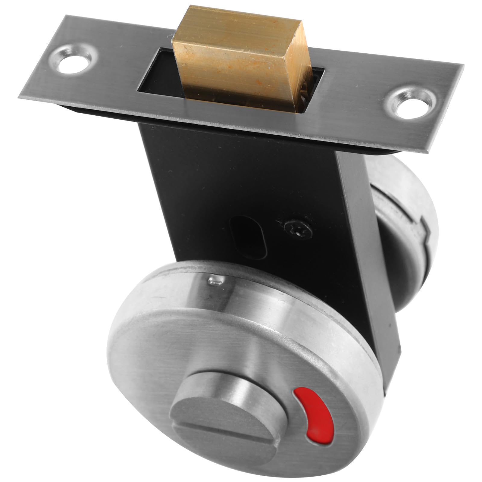 Serrure de porte salle de bain pour éviter les intrusions avec son loquet en inox brossé