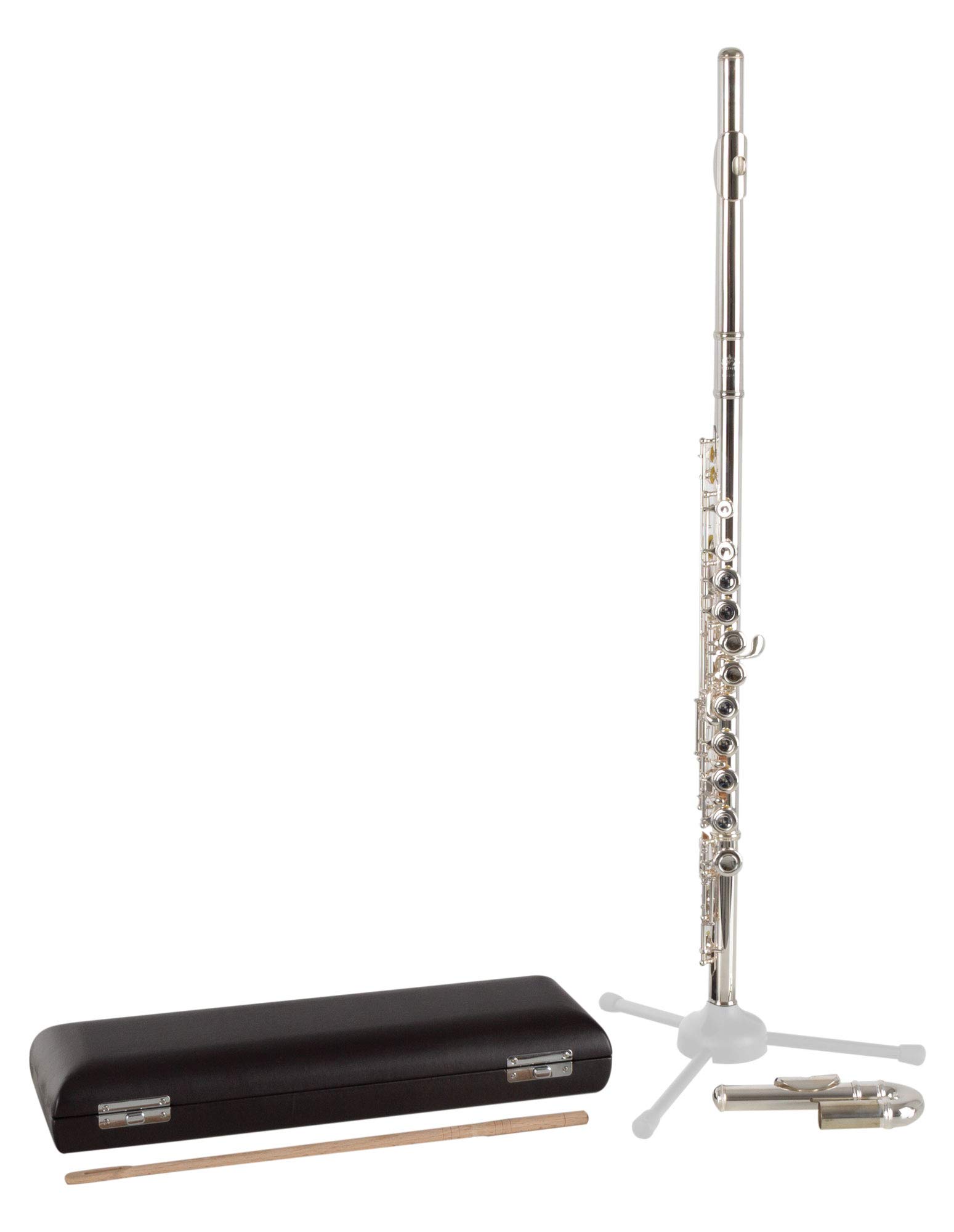 Flauto Traverso Lechgold FL-19/2U, Flauto traverso in 3 pezzi, Testa dritta | Testa curva a forma di U, Completamente argentato, Intero flauto in nickel silver, Piede in C, Chiavi chiuse, Meccanica E