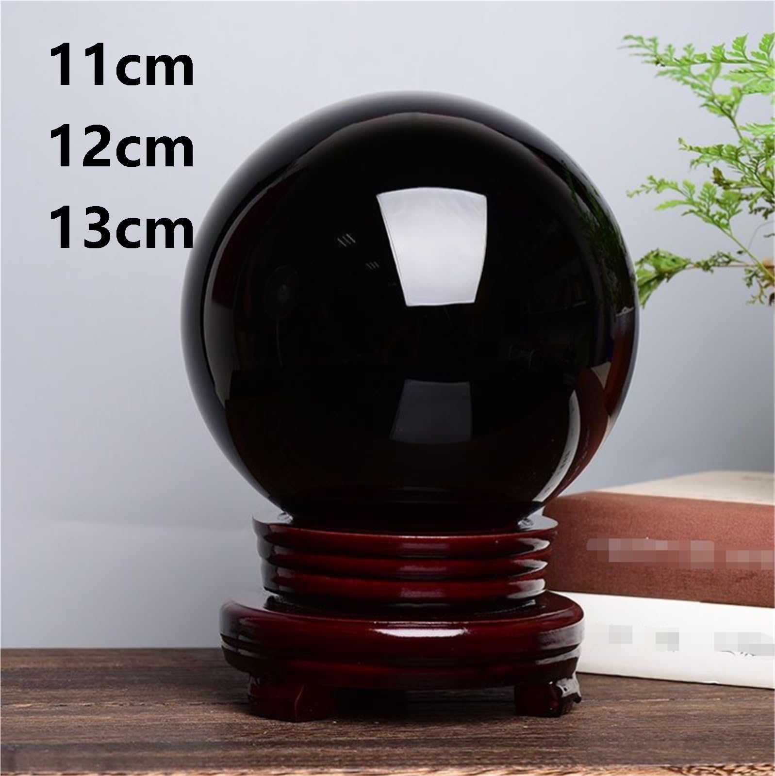 Kryształowa Kula Naturalny Obsydian Kula Do Masażu Obsydianowa Feng Shui Akcesoria Dekoracji Domu Dekoracja Biurka(11cm)
