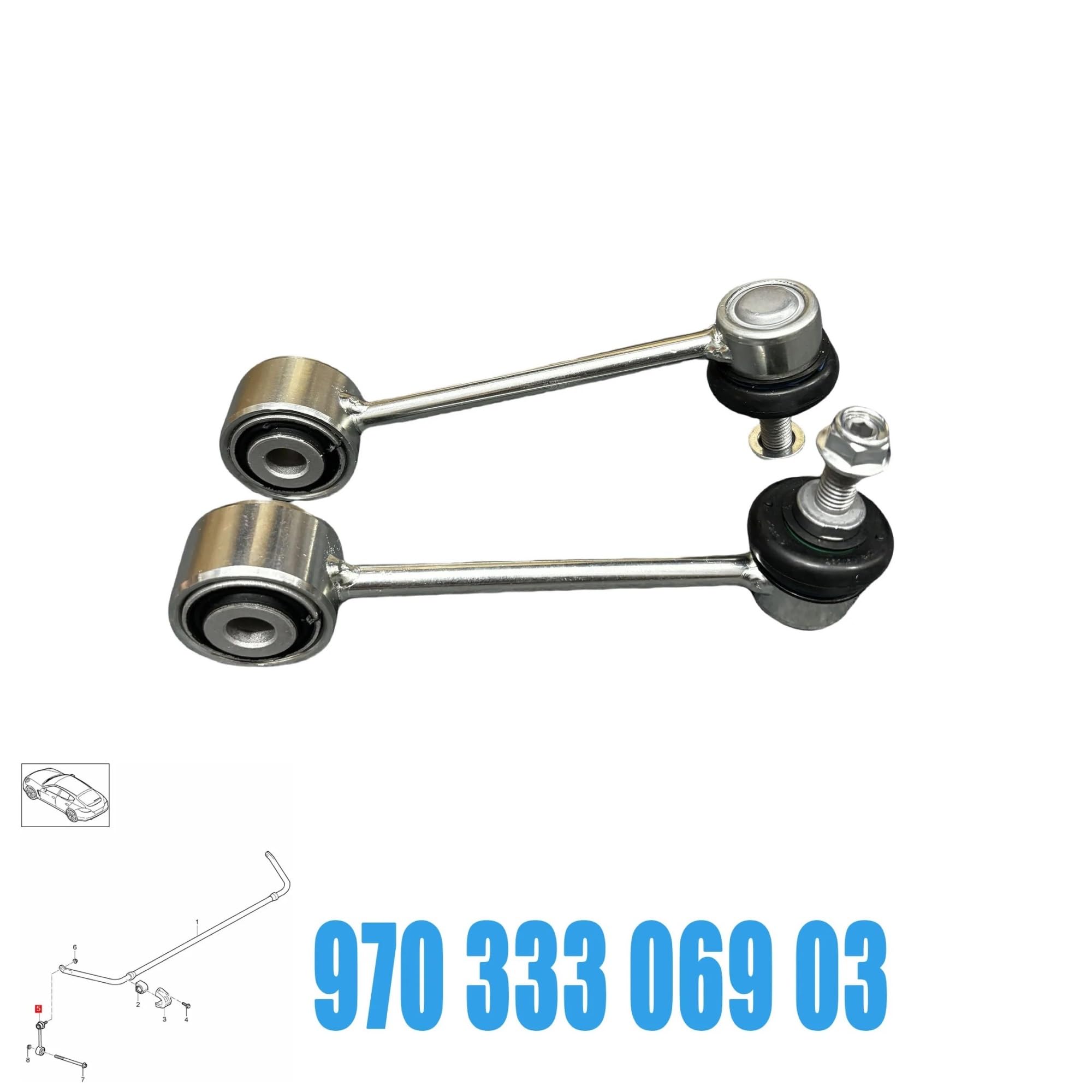 zestaw stabilizatora Zestaw łączników stabilizatora tylnego zawieszenia samochodu 97033306903 97033306905 pasujący do Porsche Panamera 970 2010-2016. Stabilizatory Poprzeczne(2pcs)