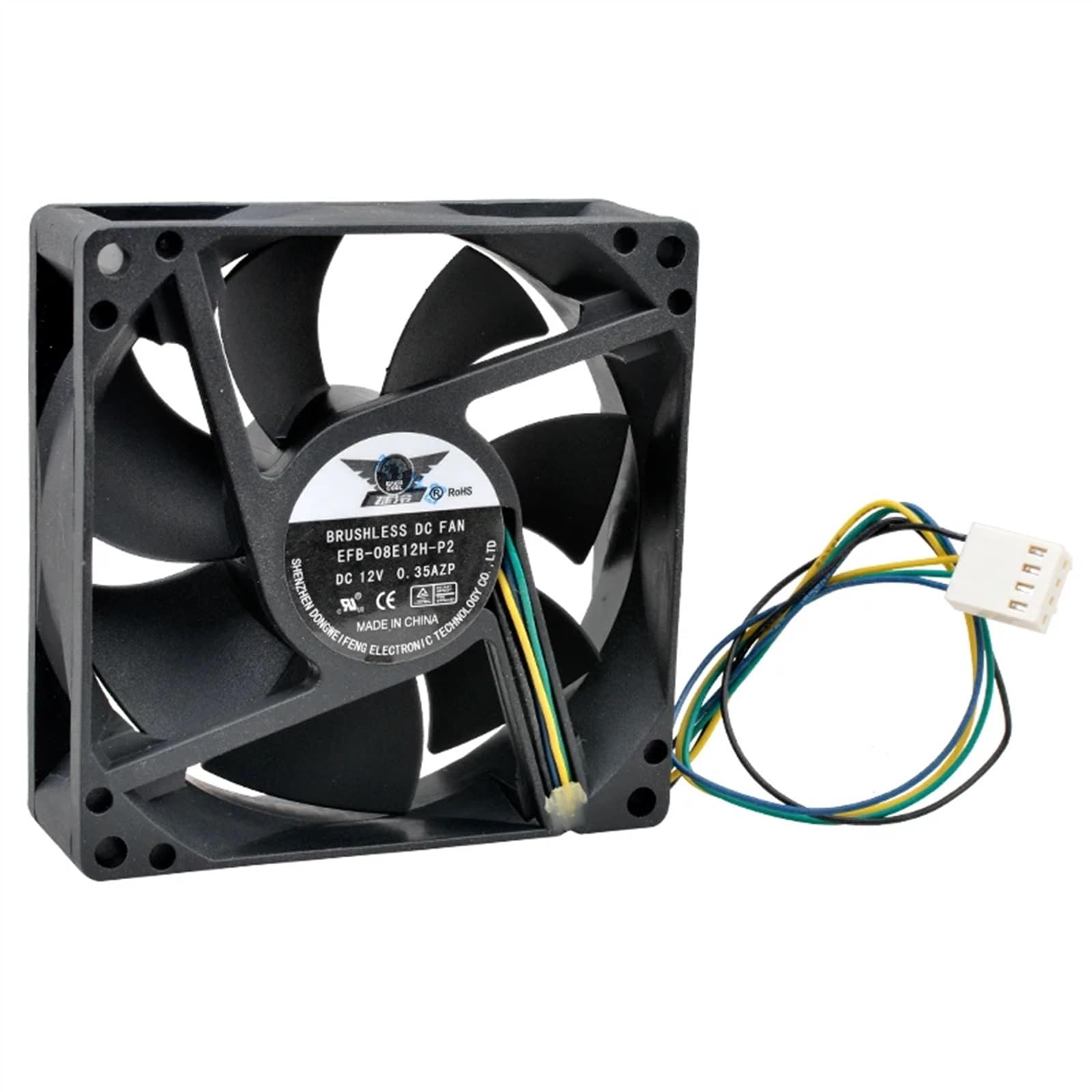 FCARUMIQP EFB-08E12H-P2 8cm 80mm Fan 80x80x25mm DC12V 0.35A 4pin Cooling for Computer CPU