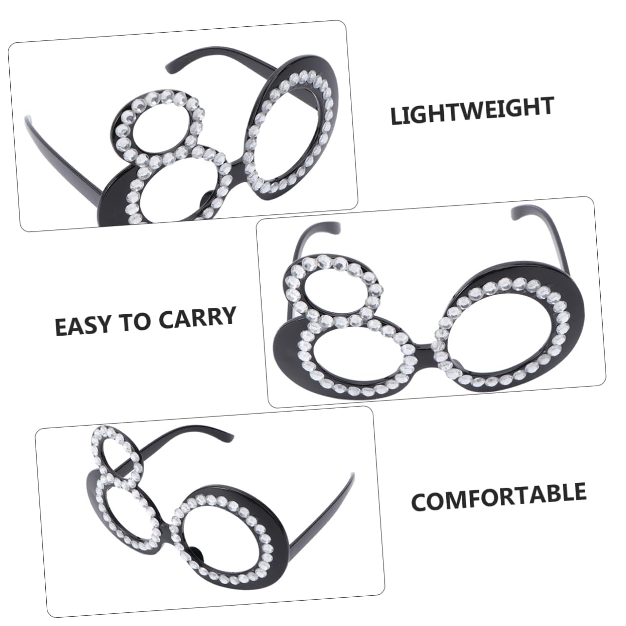 HOLIDYOYO 1pc Party Glasses Fairy Glasses Shaped Halloween Glasses Party Favors Glasses for Women Novelty Party Eyeglasses Trendy Birthday Eyewear 80th Anniversary Eyewear Iridescent Plastic