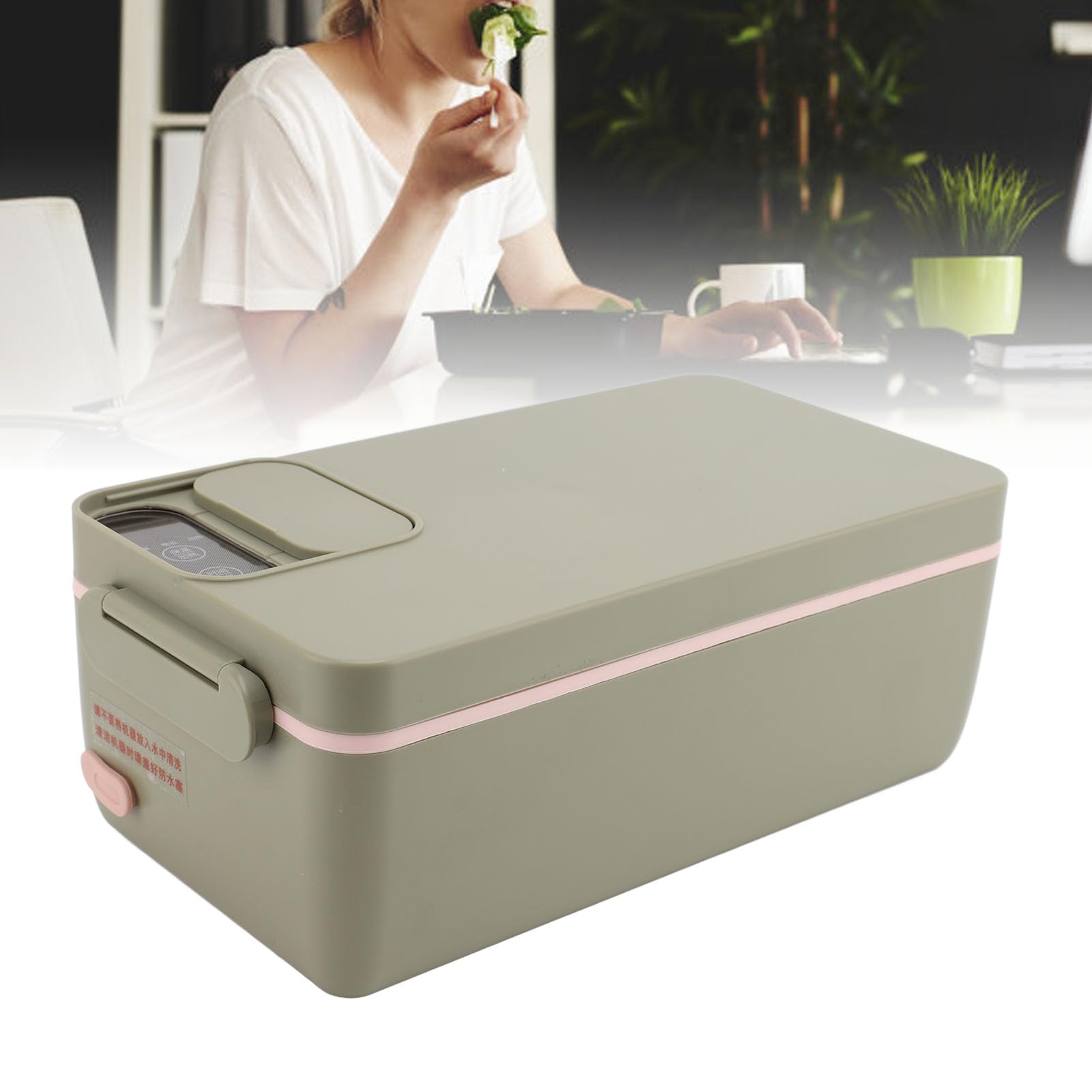 Bewinner Portapranzo Elettrico Senza Fili 1 Litro, Scaldavivande Portatile Ricaricabile USB - Riscaldamento Rapido per Pranzi in Movimento