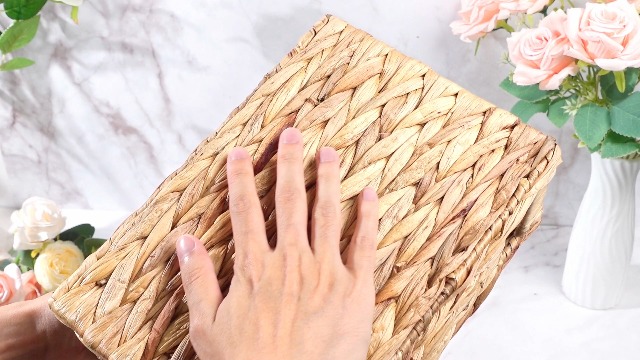 Image of Maxdot 2 Pack 3 Gallon Wicker Trash Can Woven Waste Basket Handwoven Water Hyacinth Waste Bin for Bedroom Bathroom Kitchen Office Storage Trash