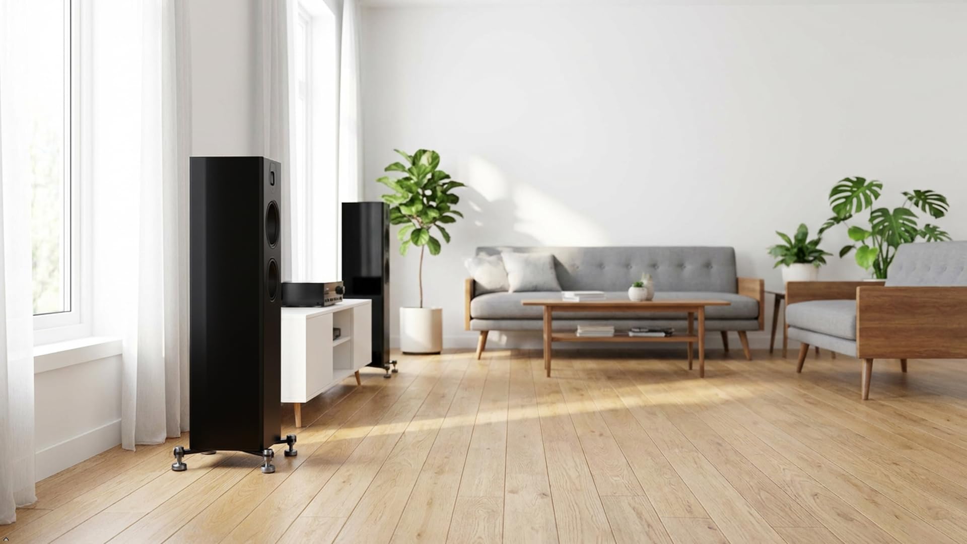 PrecisionGeek Kolce głośnikowe M6 z podkładkami izolacyjnymi 20 mm, zestaw 4 kolców + 4 podkładki, anodowane aluminium, szare, głośniki HiFi, stojaki AV, subwoofery i sprzęt audio, nóżki