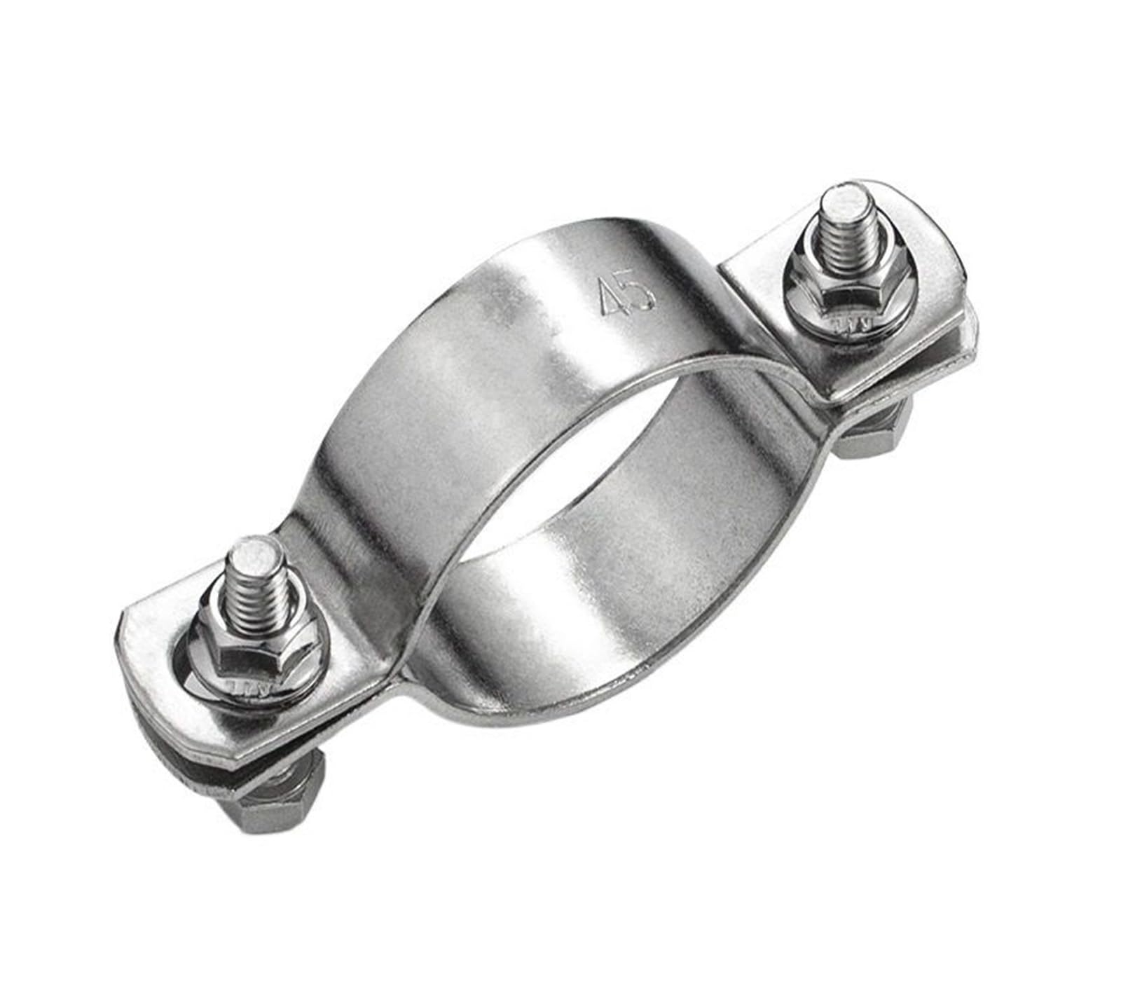 Morsetti for tubi dell'acqua fissi semicircolari addensati in acciaio inossidabile 304, morsetti for tubi semicircolari (Color : Silver, Size : Dia20(2sets))