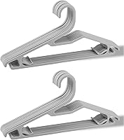 Vista 17 de Perchas de Ropa Rosas de 16", Paquete de 40 Perchas de Plástico con Recubrimiento Transparente para Armario de Adultos, Bling Ganchos de Ropa