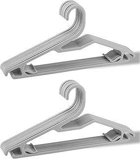 Clothes Hangers 16.5", Blouse Hanger with Z-Shape Opening, Short Neck Hangers for Closet, Coat Hanger for Adults Suit, Hoodies, Shirts, Jacket, Plastic Shirt Hangar for Men Grey, 20 Pack