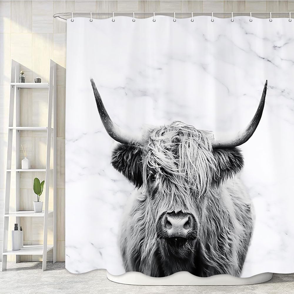 Romantic Angels Western Cow Shower Curtain 72 72 Inch Highland | Desertcart  Seychelles, image size:1000x1000