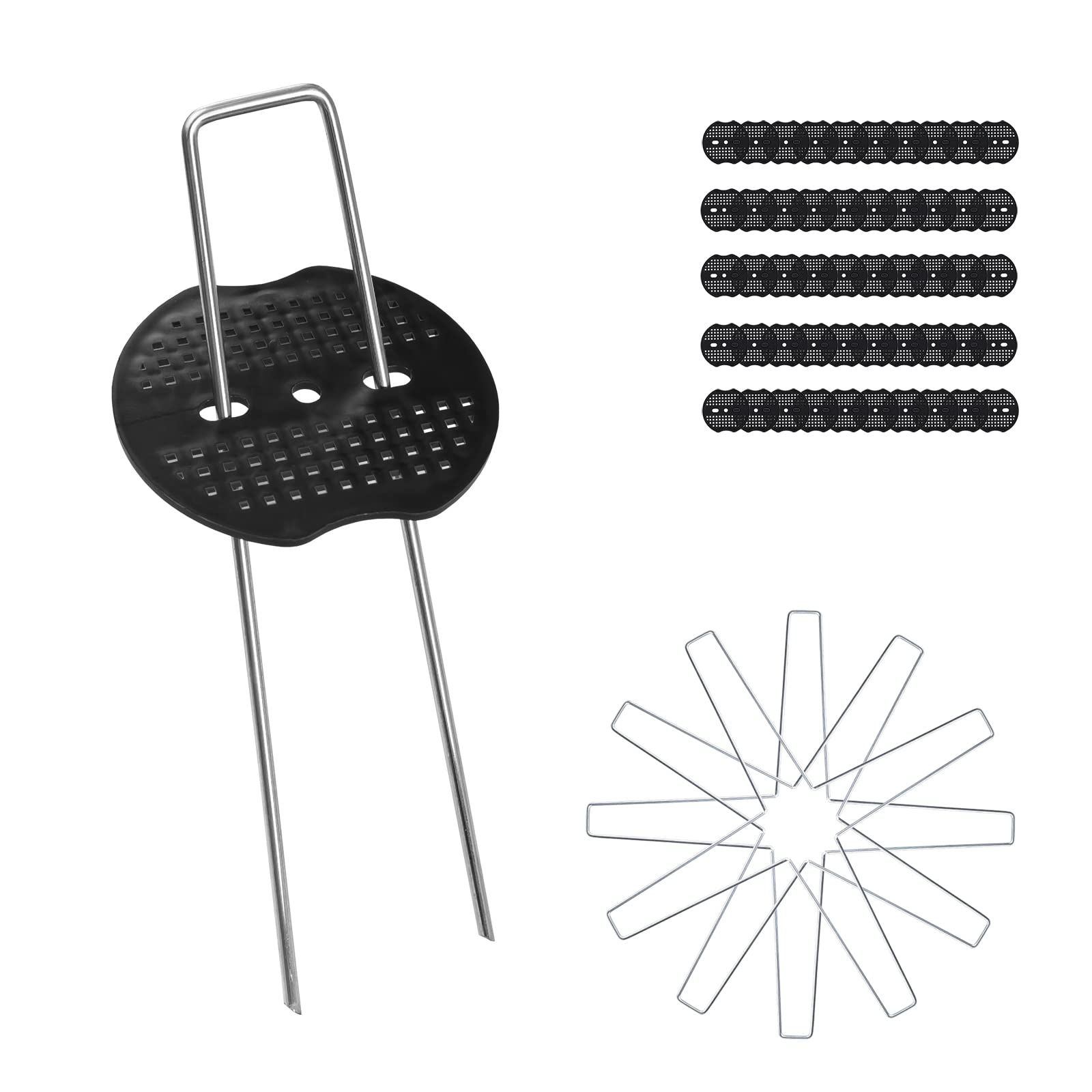 あんぱんず 1000本セット Uピン杭 黒丸付き 15cm 除草シート あんぱんず様専用 1000本セット Uピン杭 黒丸付き 15cm 除草