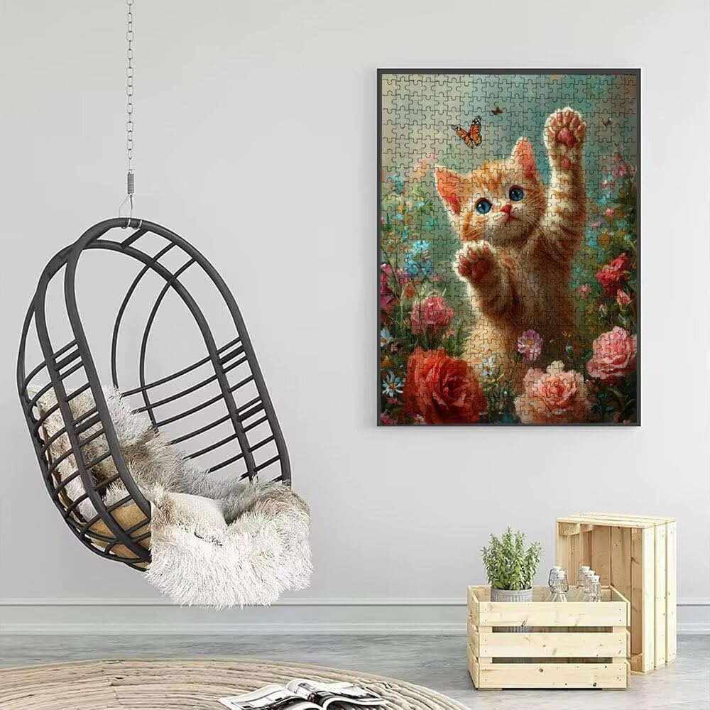 Puzzle 2000 sztuk, piwonia kot puzzle dla dorosłych 2000, drewniane puzzle, klasyczne gry edukacyjne, niemożliwe wyzwanie, gry i zajęcia rodzinne, prezent kreatywny DX0YL1-718